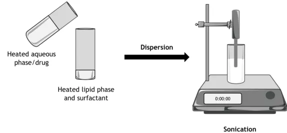 Figure 2.1: Scheme of the modified free organic-solvent emulsification/sonication method