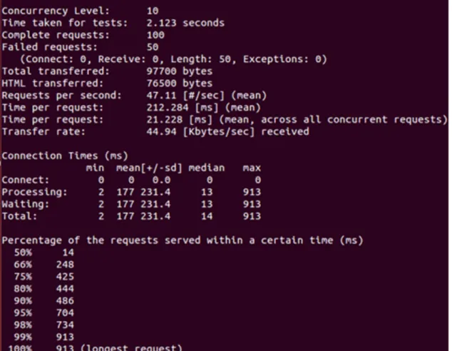 Figura 4.6: Exemplo do Output do Apache Bench.