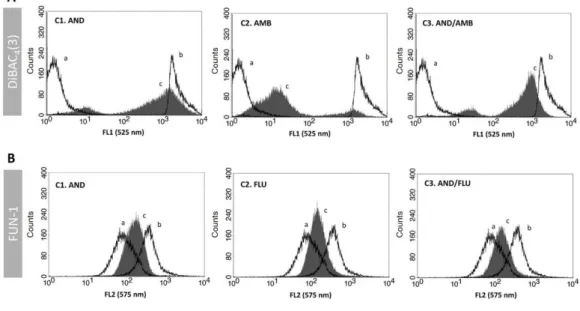 Figure  3  -  Evaluation  of  antifungal  combination  effect  using  flow  cytometry