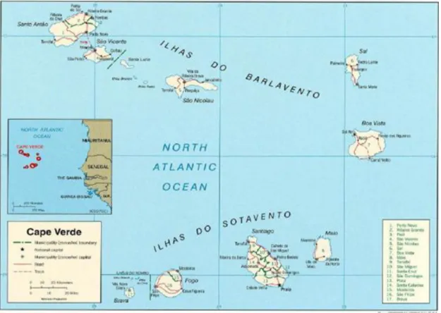 Figura 2 Mapa do Arquipélago de Cabo Verde 