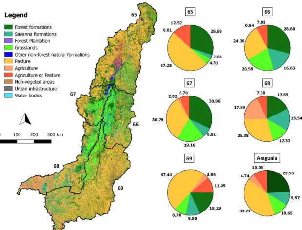 Figure  2  -  Percentage  of  land  cover  classes  in  the  Araguaia  basin  according  to  the  MapBiomas  collection  2.3