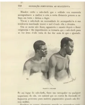 Figura  9.  Da  esquerda  para  a  direita  e  de  cima  para  baixo:  a)  Gravura  para  ilustrar  tipologias  de  raças,  realizada  a  partir  da  matriz  fotográfica  (in  Etnografia  e  História  …  p