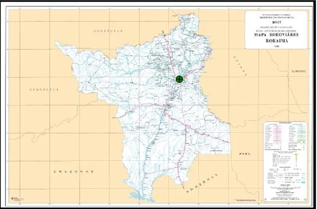 Figura 3.5 – Localização da Jazida BVRR e área de estudo do Projeto Roraima Central. 