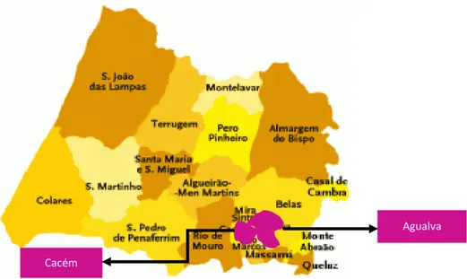 Figura 7: Mapa de localização da ESFD no Concelho de Sintra. Fonte: Google maps. 