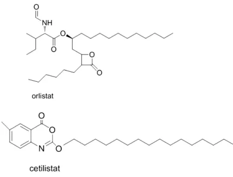 Figura 1: Estruturas do orlistato e do cetilistato. 