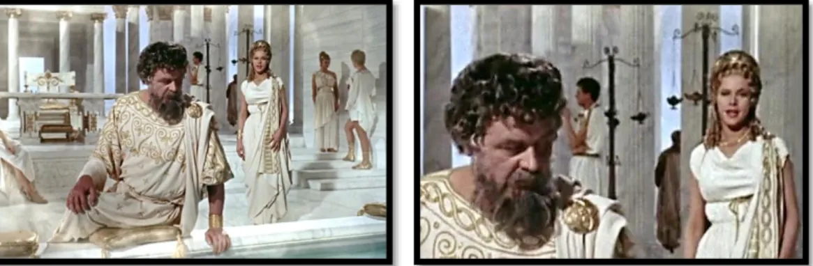 Ilustração 15 – Zeus (Niall McGinnis) e Hera (Honor Blackman) em Jason and the Argonauts (1963)