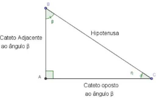Figura 2.6: Nomenclatura do triângulo retângulo associado ao ângulo β