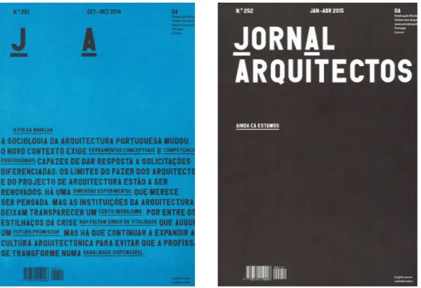 Ilustração 12: Jornal Arquitetos nº251 (2014)  Ilustração 13: Jornal Arquitetos nº252 (2015) 