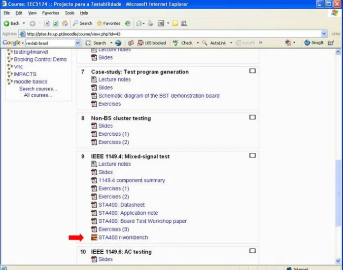 Figure 4: Link to the experiment in the Moodle contents. 