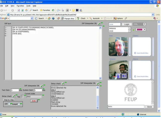 Figure 5: Experiment interface window #1 (test controller and video-conferencing channels)
