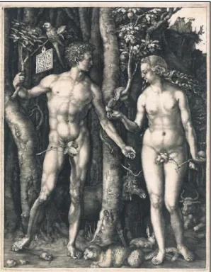 Figura 1 - Primeiras concepções do vestuário. Dürer. Adão e Eva ou a Queda do homem. 