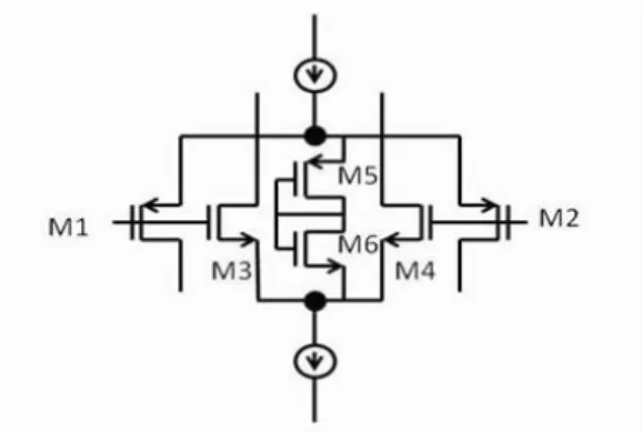 Figure 3.6: Input stage with a voltage source, using diode connected transistors