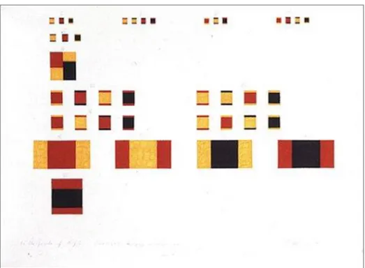 Fig. 1- Blinky Palermo, esboço para To The People of New York City, 1976.  