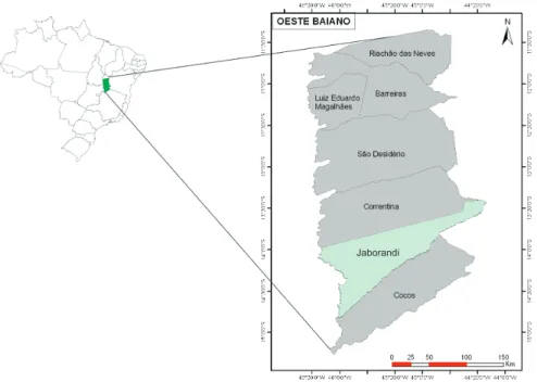 Figura 1. Localização do Município de Jaborandi no Oeste Baiano.