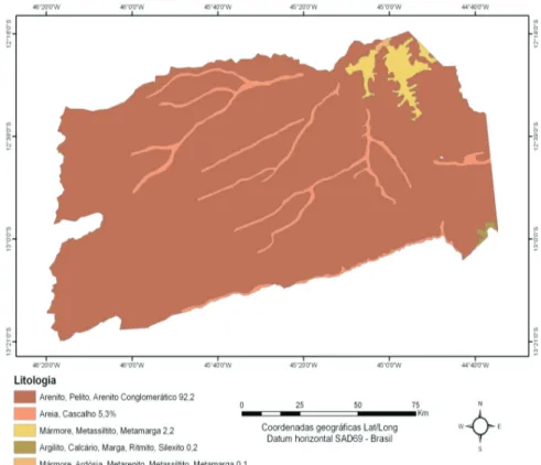 Figura 2. Mapa de geológico do Município de São Desidério, BA. 