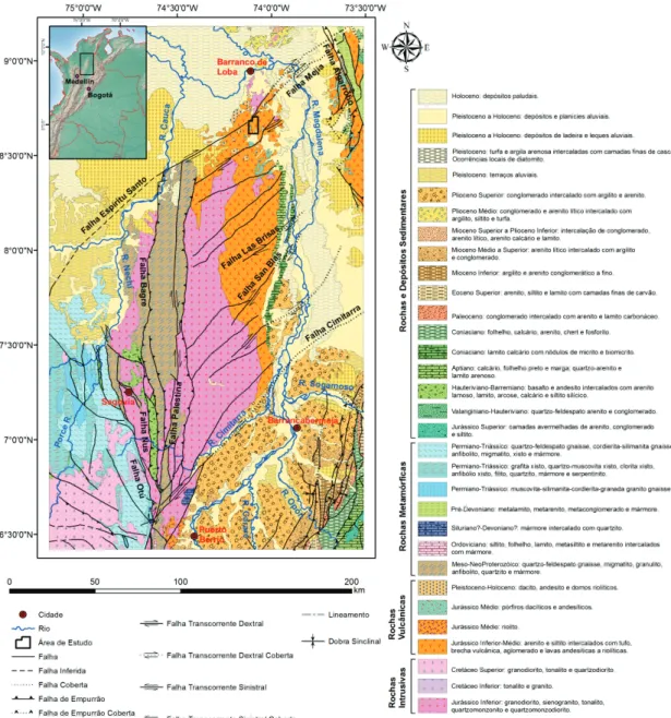 Figura 6 – Mapa geológico regional da SSL. Modificado de INGEOMINAS (2007). 