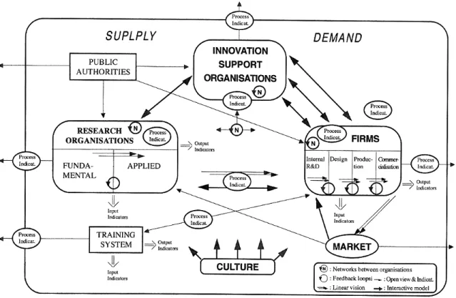 Figure 2 - Regional System of Innovation: Input-Output and Process Indicators   (European Commission, 1995) 