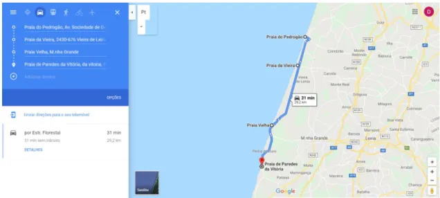 Figure 16 - Center's itinerary number 3  Source: Google maps 