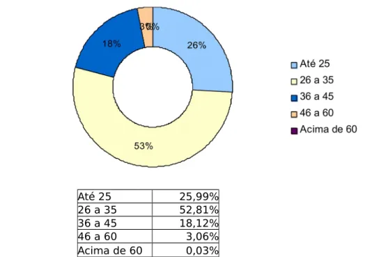 Gráfico 3 – Faixa etária dos funcionários da Empresa &#34;X&#34;