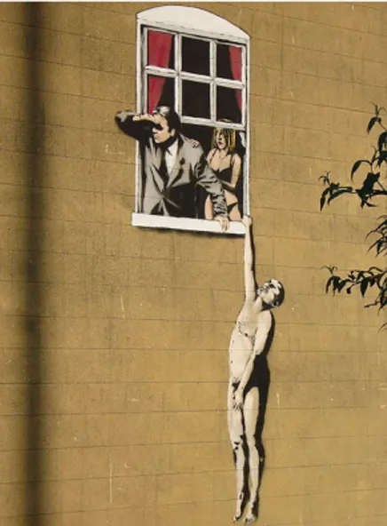 Figura 4 - Stencil The Lovers, autoria de Banksy