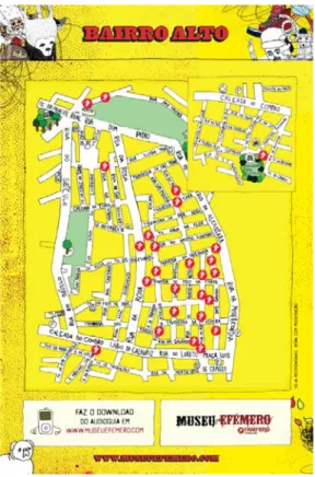 Figura 11 - Mapa do Museu Efémero relativo ao Bairro Alto 