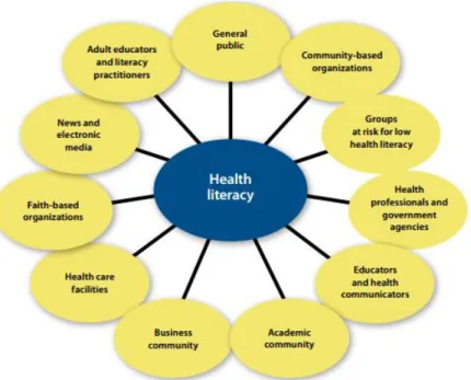 Figura 3 - Principais stakeholders na literacia em saúde  Fonte: OMS (2013) 