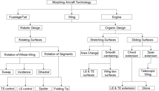 Figure 1-6: Classification of morphing aircraft technology, adapted from [2]