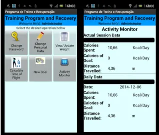 Fig. 2. Mobile application sample screenshots.