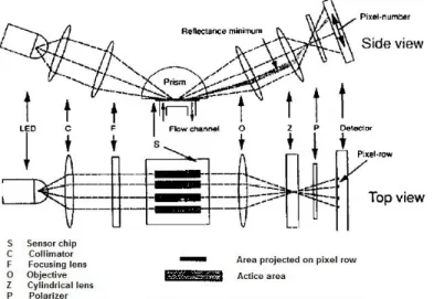 Figure 3.1 - The configuration of SPR sensor based on angular modulation [107].
