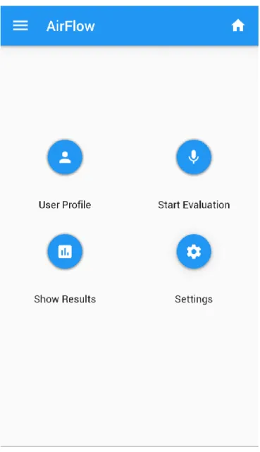 Figure 4.2 – Home Screen of the application. 
