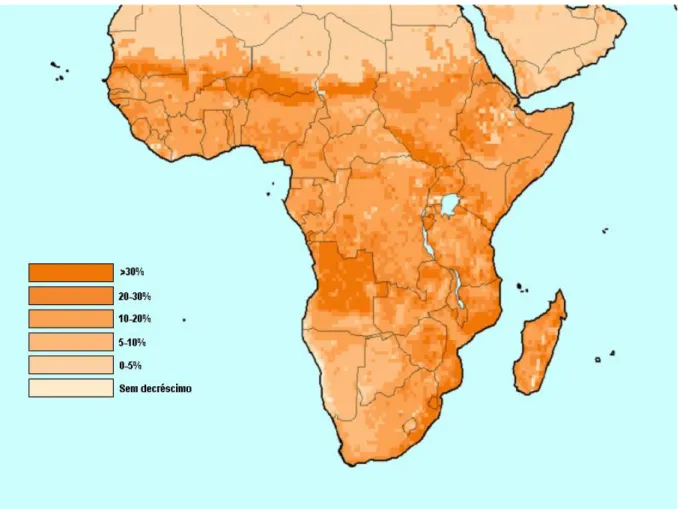 Figura 9. Cenário de Decréscimo na Biodiversidade Global para 2050 (MNP/OCDE, 2007) 