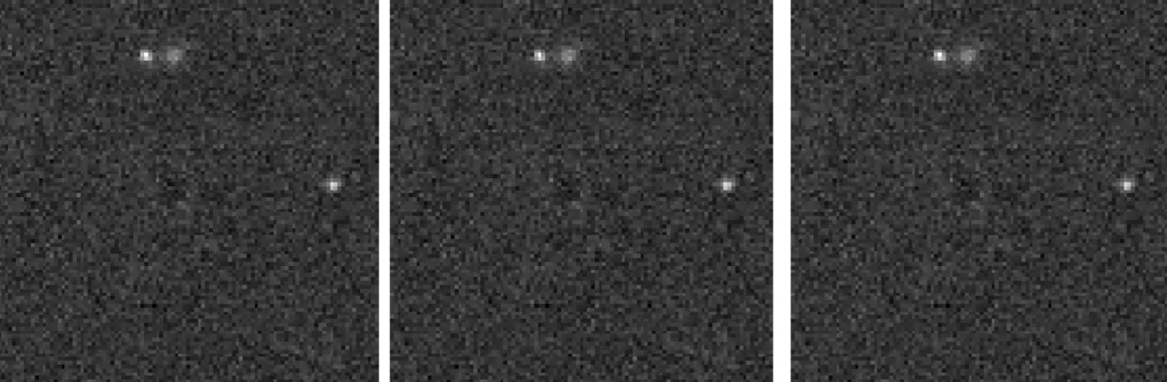 Figure 3.2: GALFIT output residuals for the modeling of SDSS J154408.74+012541.8 using three different input PSF images