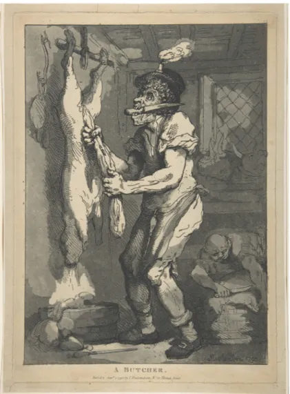 Figura 3 – T. Rowlandson. Açougueiro, 1790, gravura em metal (água forte e água tinta)