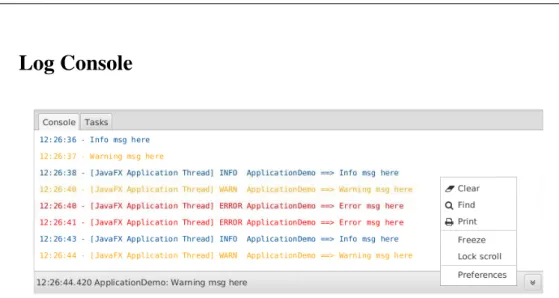 Figure 6.2: A small example of the log console in action.