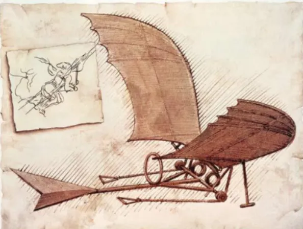 Ilustração 1 - Ornithopter de Leonardo da Vinci. Fonte [5] 