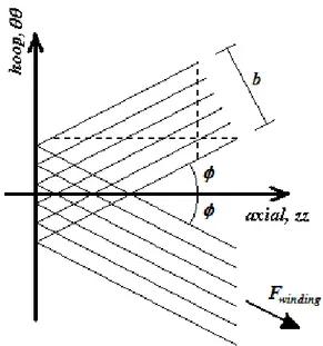 Figure 36 – Scheme of the fibre bundles orientation used in the netting analysis.  