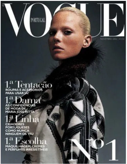Figura 13: Primeira capa da Vogue Portugal, 2002.  Fonte: Vogue.pt 