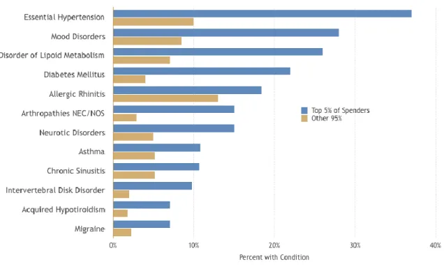 Figure 7 – Common conditions among non-elderly high spenders, 2006  (27) . 