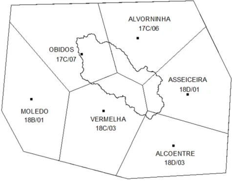 Figura III.6 - Estações hidrométricas consideradas (fonte ARCView) 