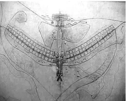 Figura 2 – Projeto do Plano Piloto de Brasília, no traço original para o concurso que escolheu o projeto 