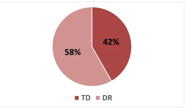 Figura 9 - Distribuição (em%) dos TD e DR em armazém relativamente ao total de  artigos 