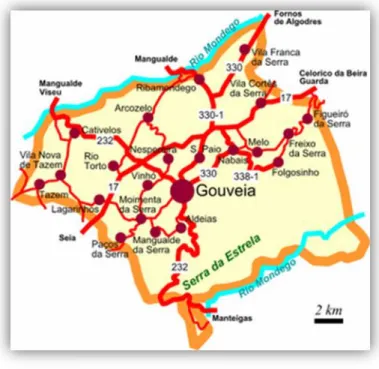 Ilustração 3 – Mapa do concelho de Gouveia 