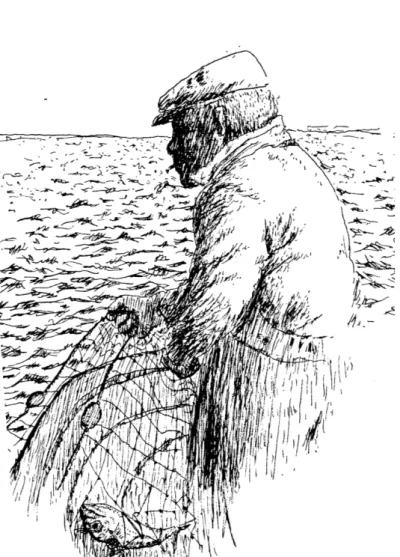 Fig. 11: Pescador alando um aparelho de rede albitana.