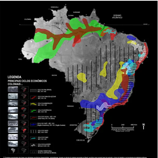 Figura 3 - Referências Territoriais dos Principais Cíclos Economicos Coloniais