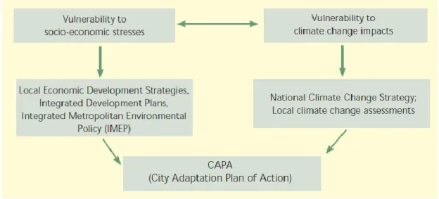 Figura 17- Processo de desenvolvimento do Plano de Acção de Adaptação da Cidade (Mukheibir, et al 2006)