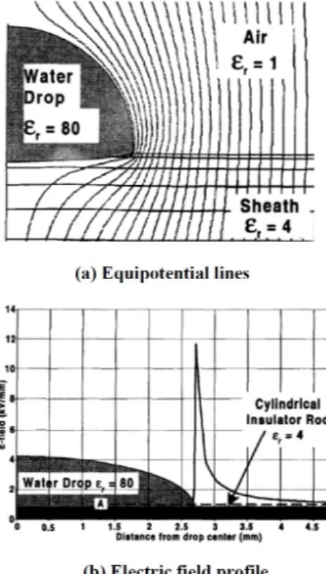 Figura 5.4: Aumento do campo elétrico no ponto de junção tripla [6]