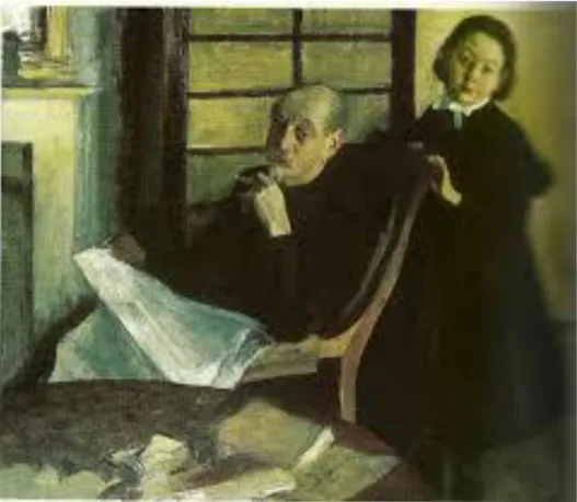 Figura 5. Edgar Degas. Henri Degas e sua sobrinha Lucie. Óleo sobre tela. Dimensões: 99,8 x 119,9cm