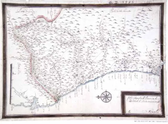 Figura 1. Carta Geografica da Provincia de Entre Douro e Minho no anno de 1661, escala ca