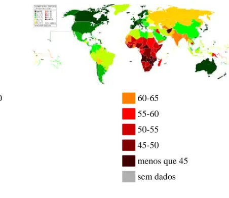 Figura I: Estimativas do relatório de Perspectivas da População Mundial das Nações Unidas   (2006) Período: