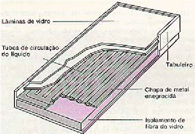 Figura 2 - Componentes do coletor solar. (SOUZA, 2000) 